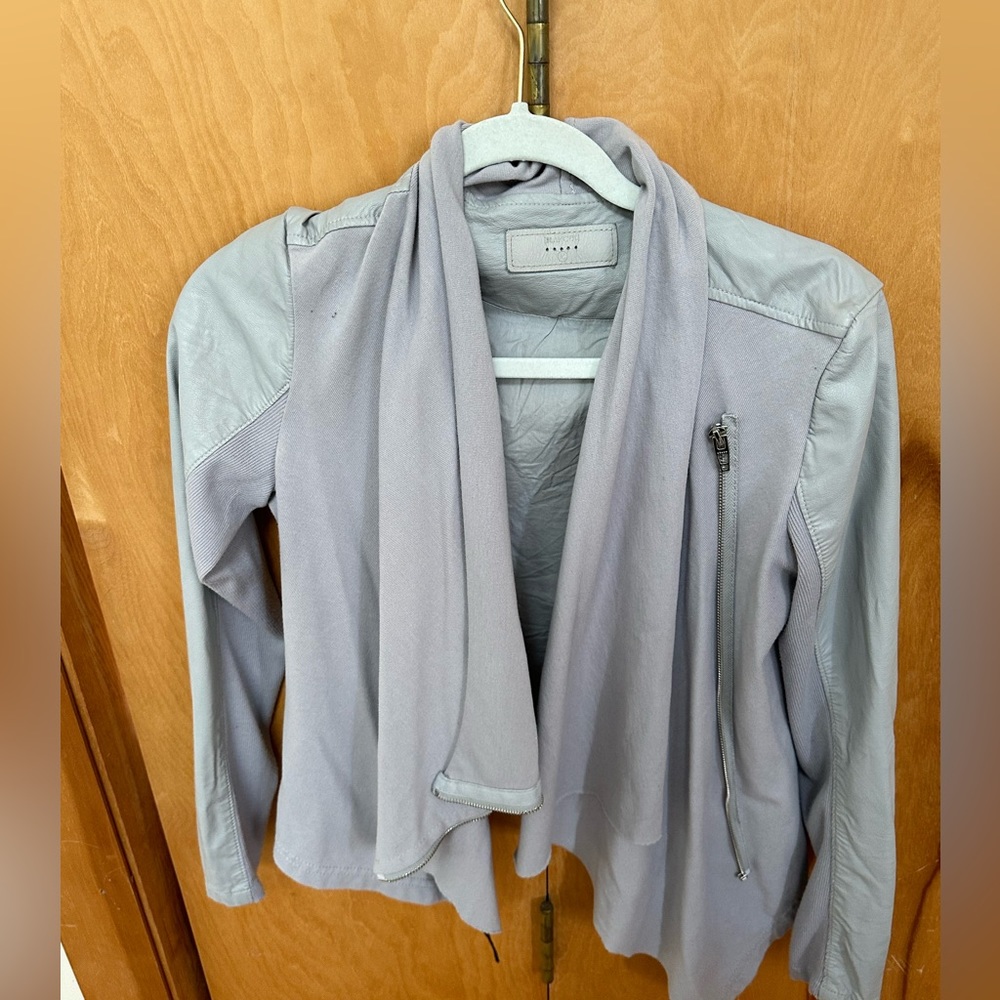 Blank NYC gray leather / fabric jacket